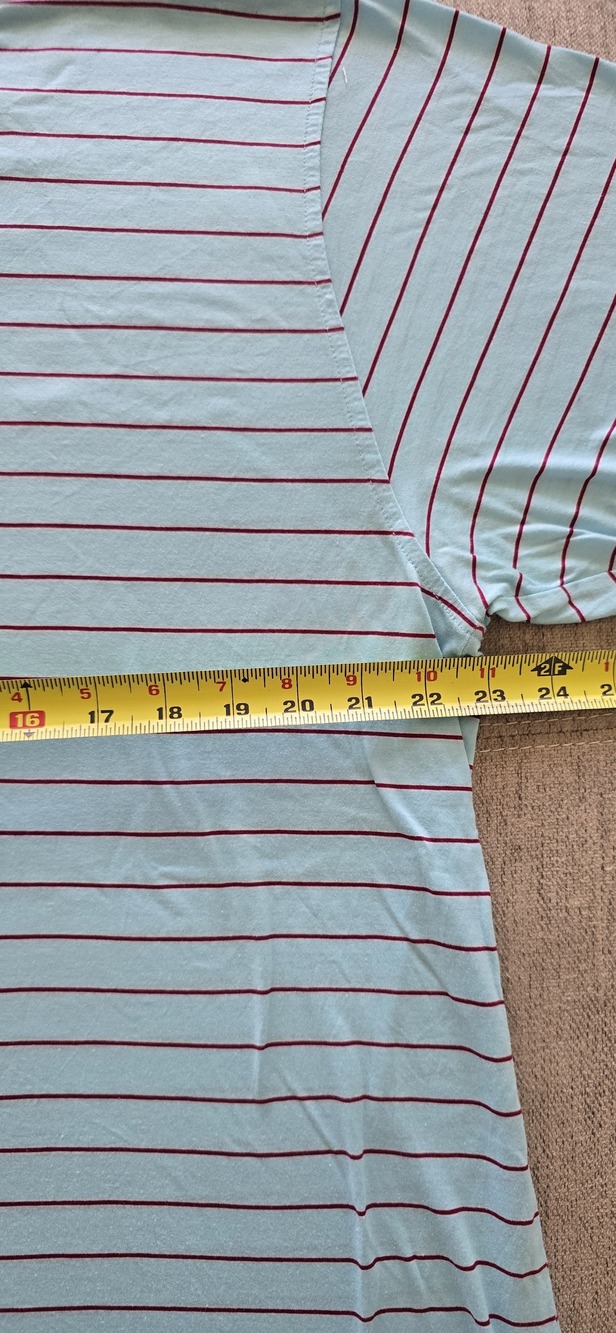 Peter Millar Mens Striped Polo Shirt Light Blue Burgundy Stripe Size L Cotton